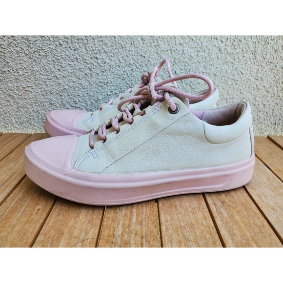 Ecco Shoes - ECCO Flexure T-Cap Sneakers Womens Leather Shoes Off White Pink Size 35 / US 4